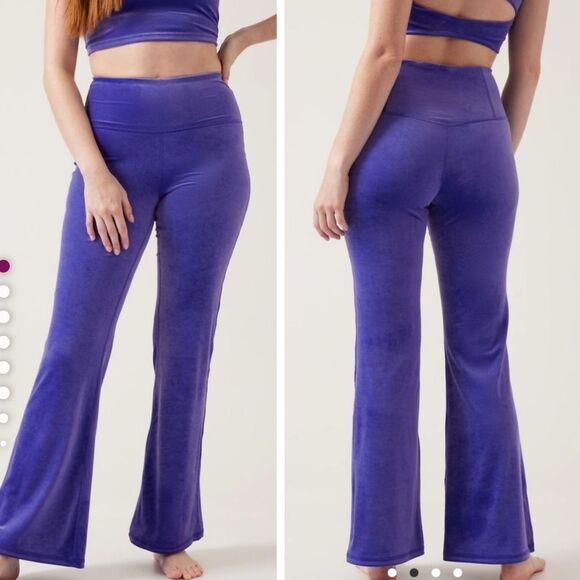 Athleta Elation Velvet Flare Pant Purple - Picture 1 of 12